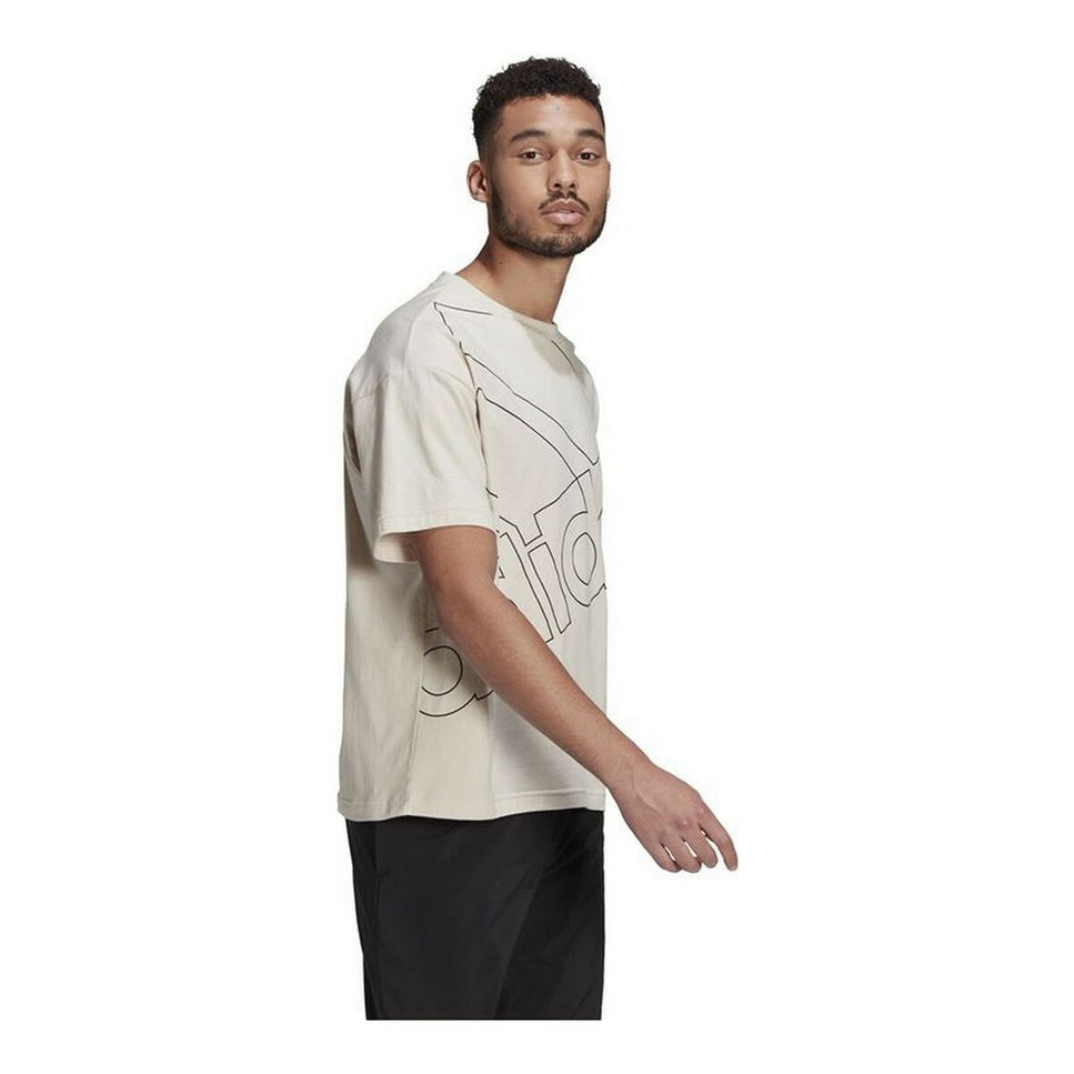 Men’s Short Sleeve T-Shirt Adidas Giant Logo Beige-Adidas-Urbanheer