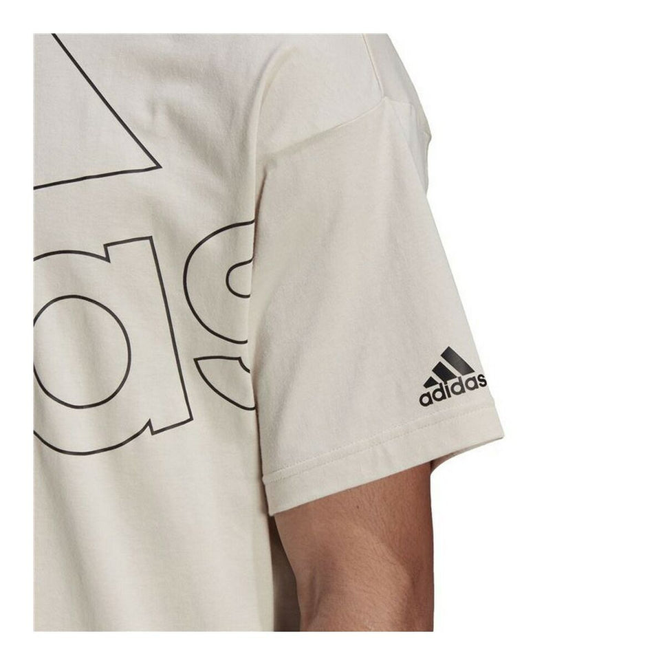 Men’s Short Sleeve T-Shirt Adidas Giant Logo Beige-Adidas-Urbanheer