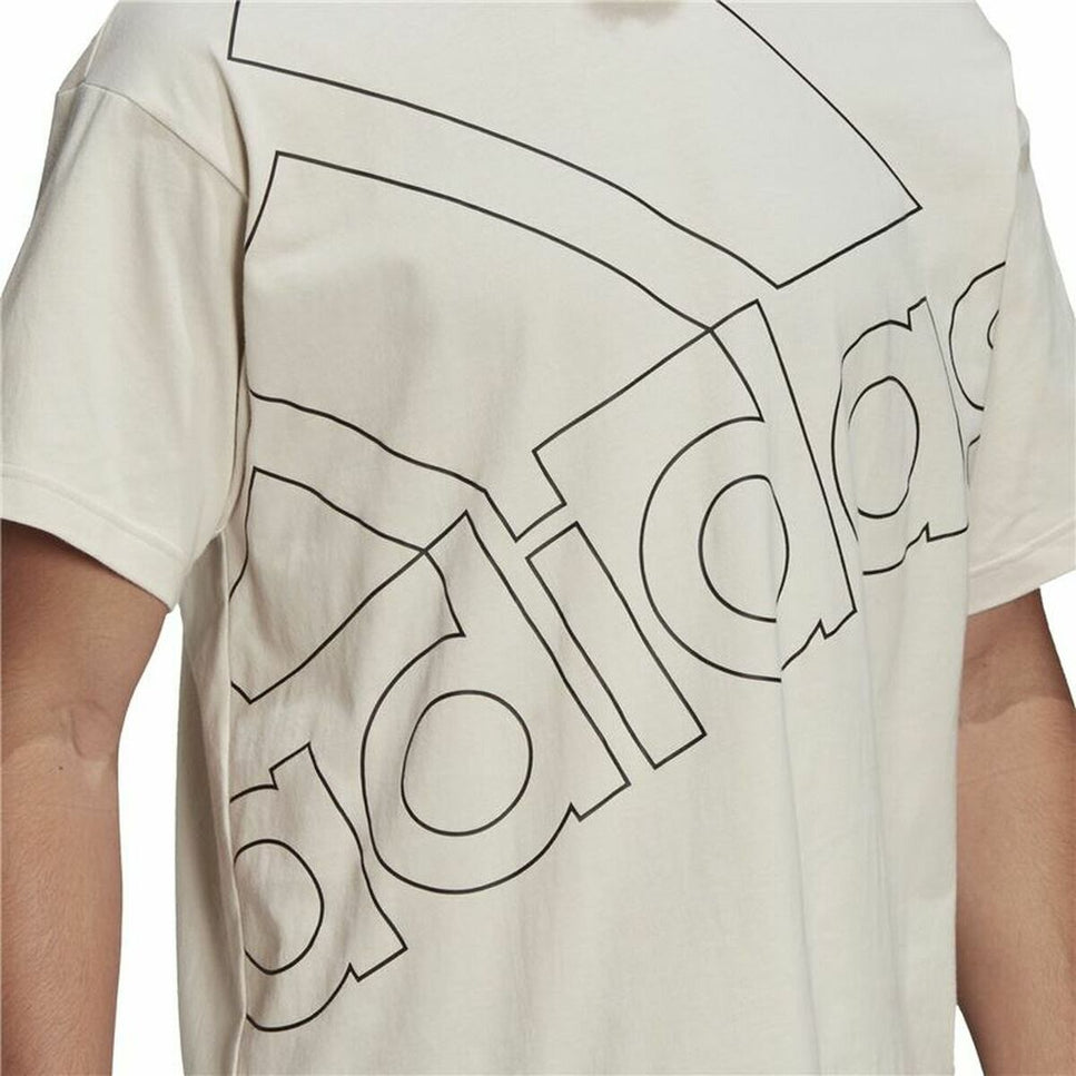 Men’s Short Sleeve T-Shirt Adidas Giant Logo Beige-Adidas-Urbanheer