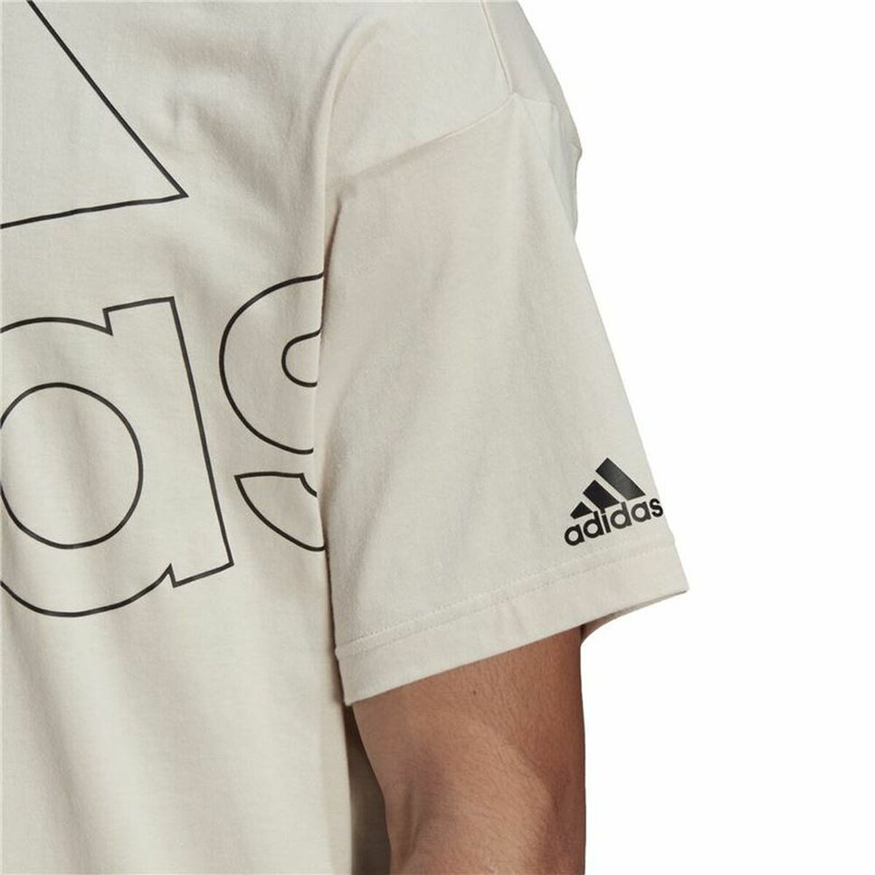 Men’s Short Sleeve T-Shirt Adidas Giant Logo Beige-Adidas-Urbanheer