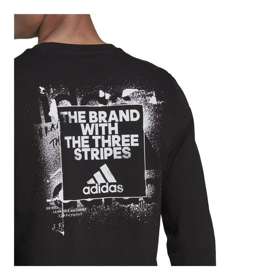 Men’s Long Sleeve T-Shirt Adidas Spray Graphic Black-Adidas-Urbanheer