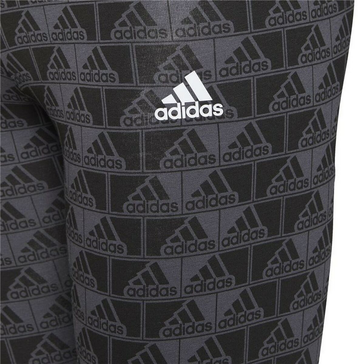 Sports Leggings Adidas Essentials Logo Grey-Adidas-Urbanheer