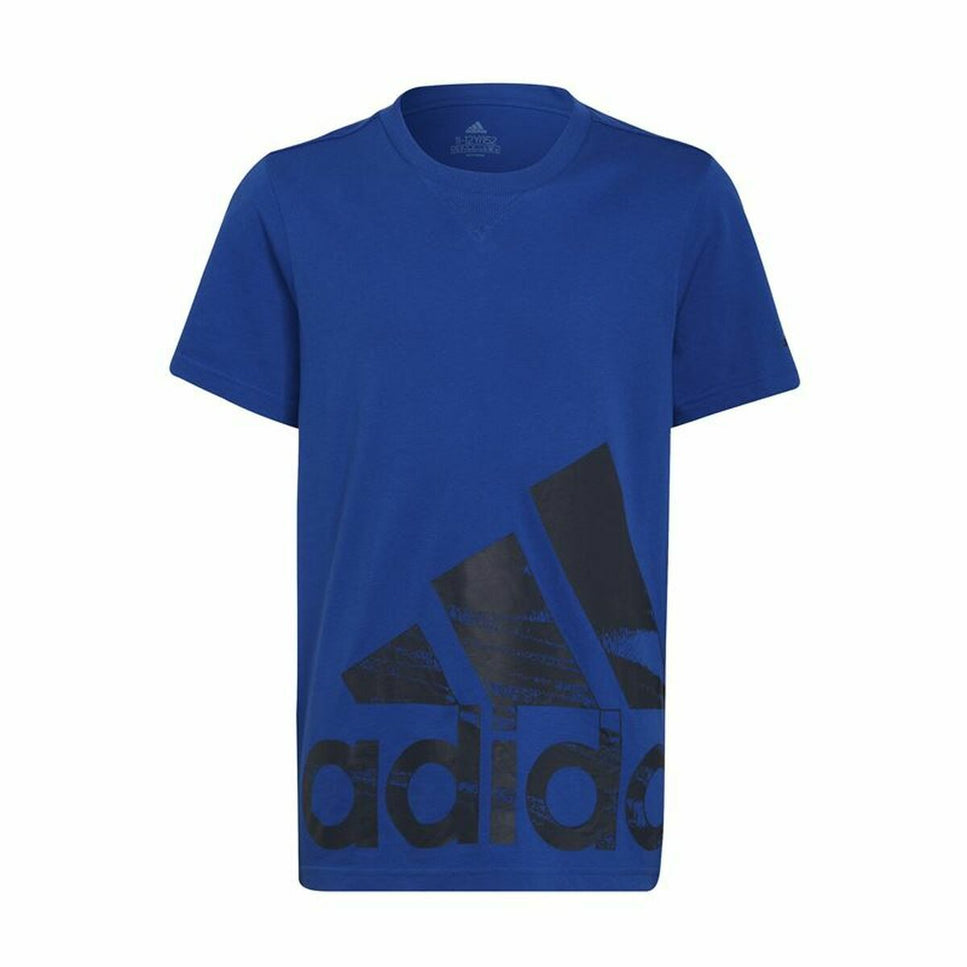 Child's Short Sleeve T-Shirt Adidas Big Logo Blue-Adidas-15-16 Years-Urbanheer