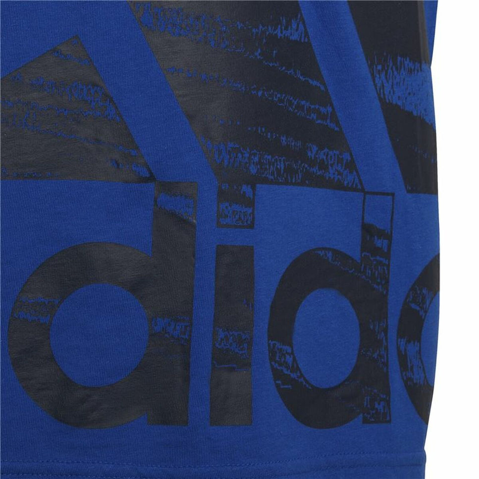 Child's Short Sleeve T-Shirt Adidas Big Logo Blue-Adidas-15-16 Years-Urbanheer