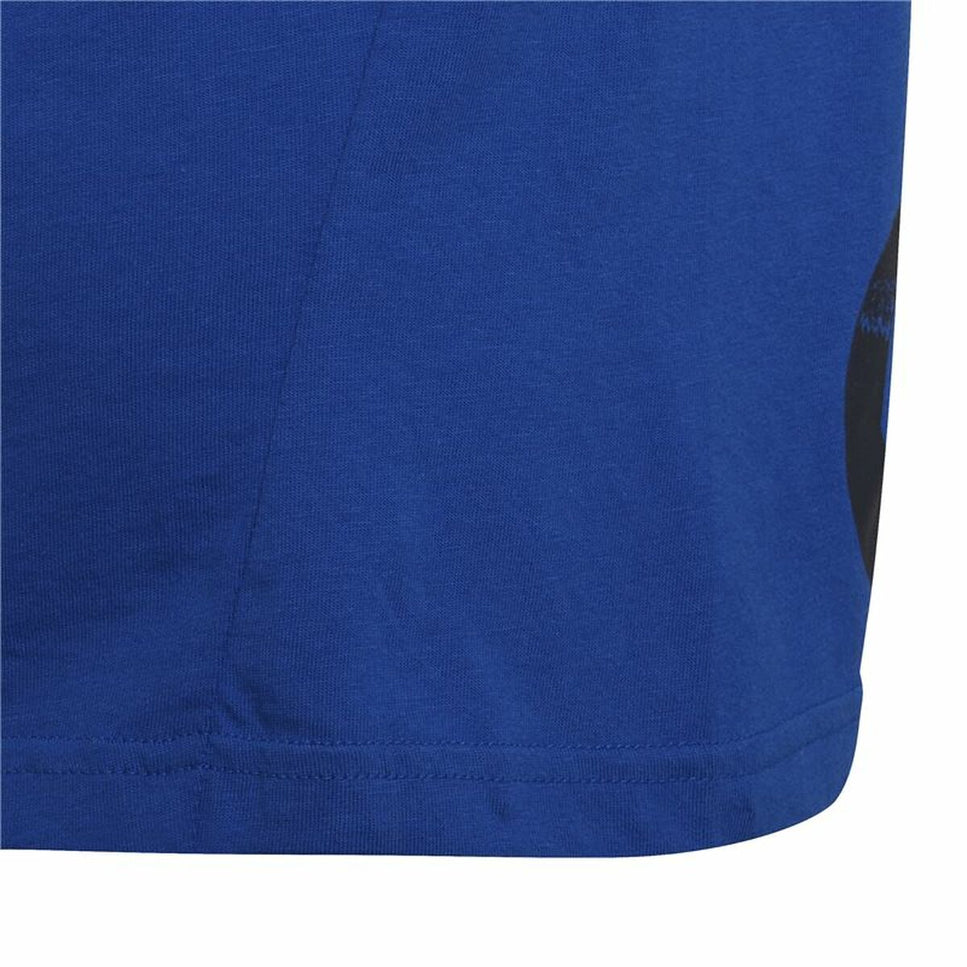 Child's Short Sleeve T-Shirt Adidas Big Logo Blue-Adidas-15-16 Years-Urbanheer