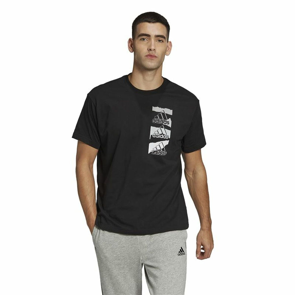 Men’s Short Sleeve T-Shirt Adidas Essentials Brandlove Black-Clothing - Men-Adidas-Urbanheer