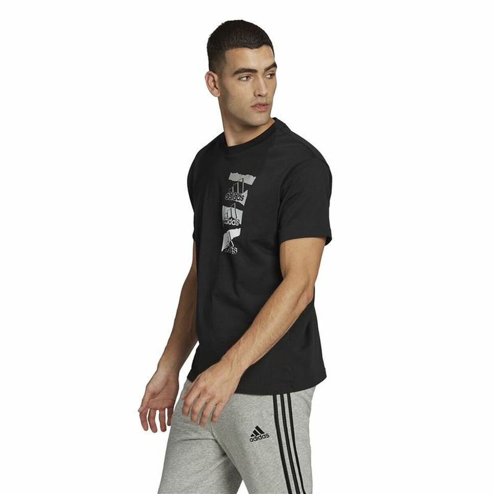 Men’s Short Sleeve T-Shirt Adidas Essentials Brandlove Black-Clothing - Men-Adidas-Urbanheer