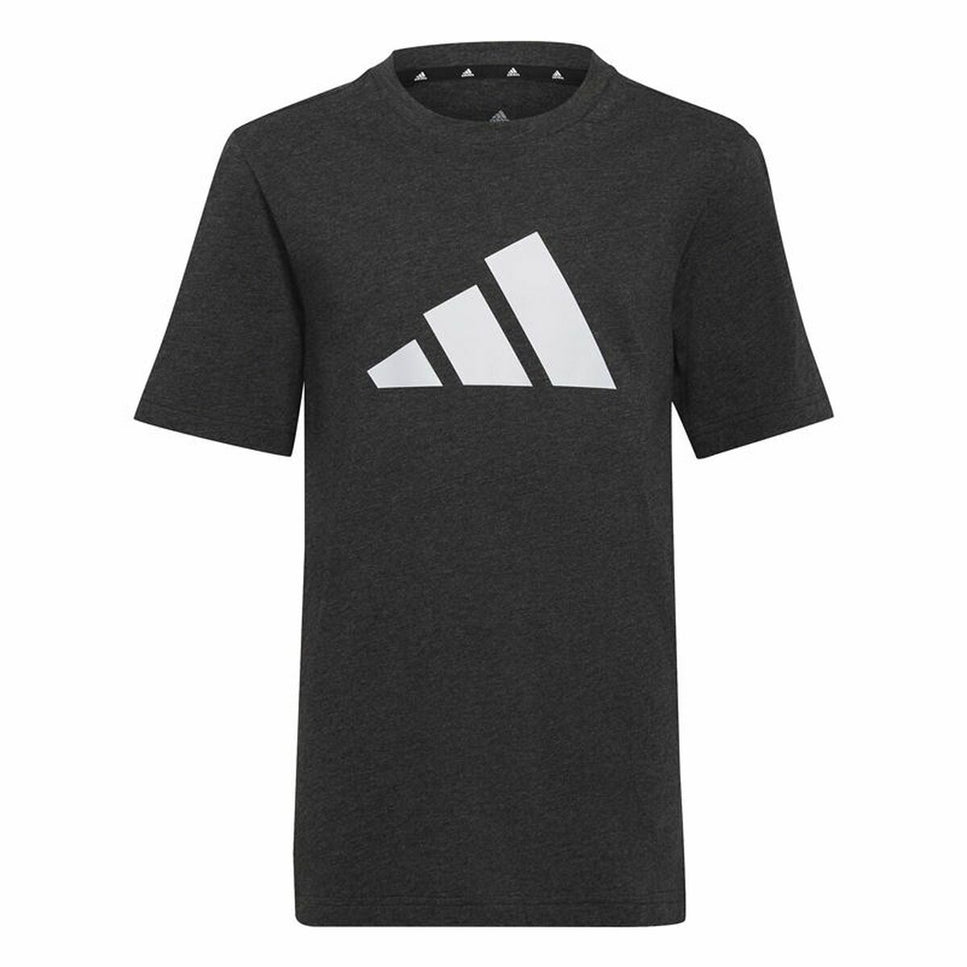 Child's Short Sleeve T-Shirt Adidas Future Icons Black-Adidas-Urbanheer