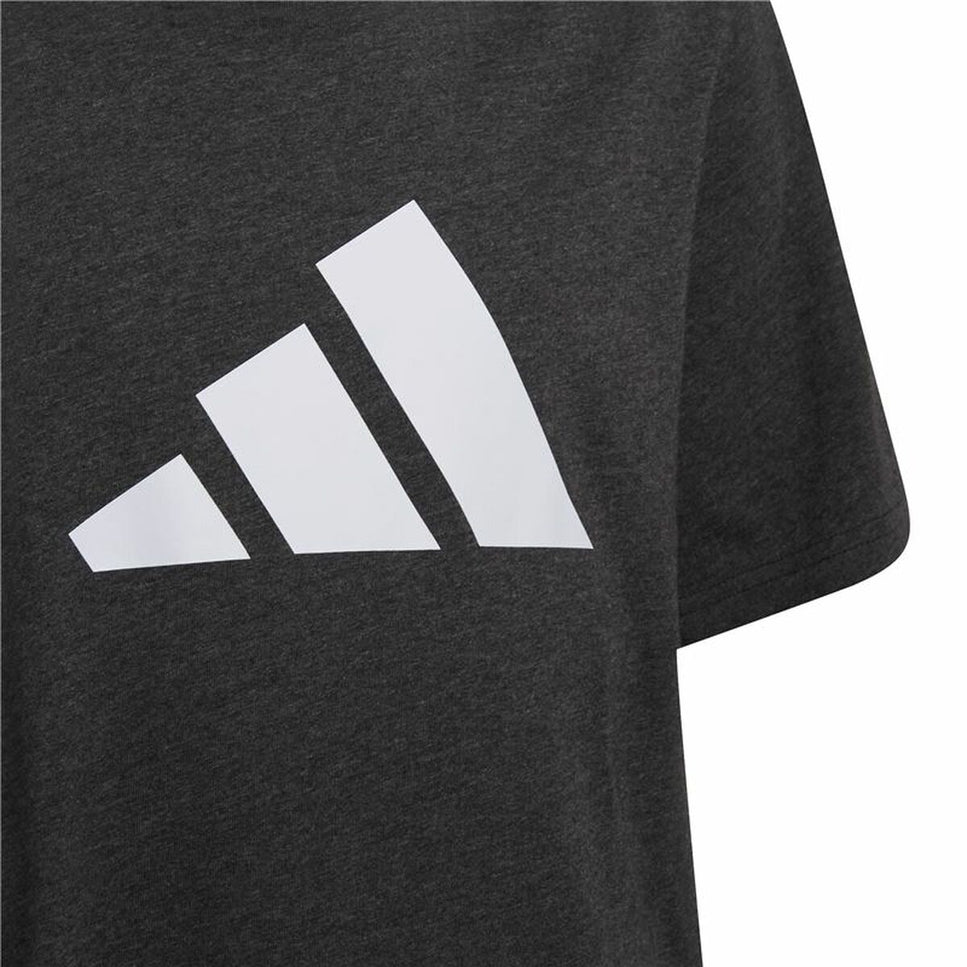 Child's Short Sleeve T-Shirt Adidas Future Icons Black-Adidas-Urbanheer