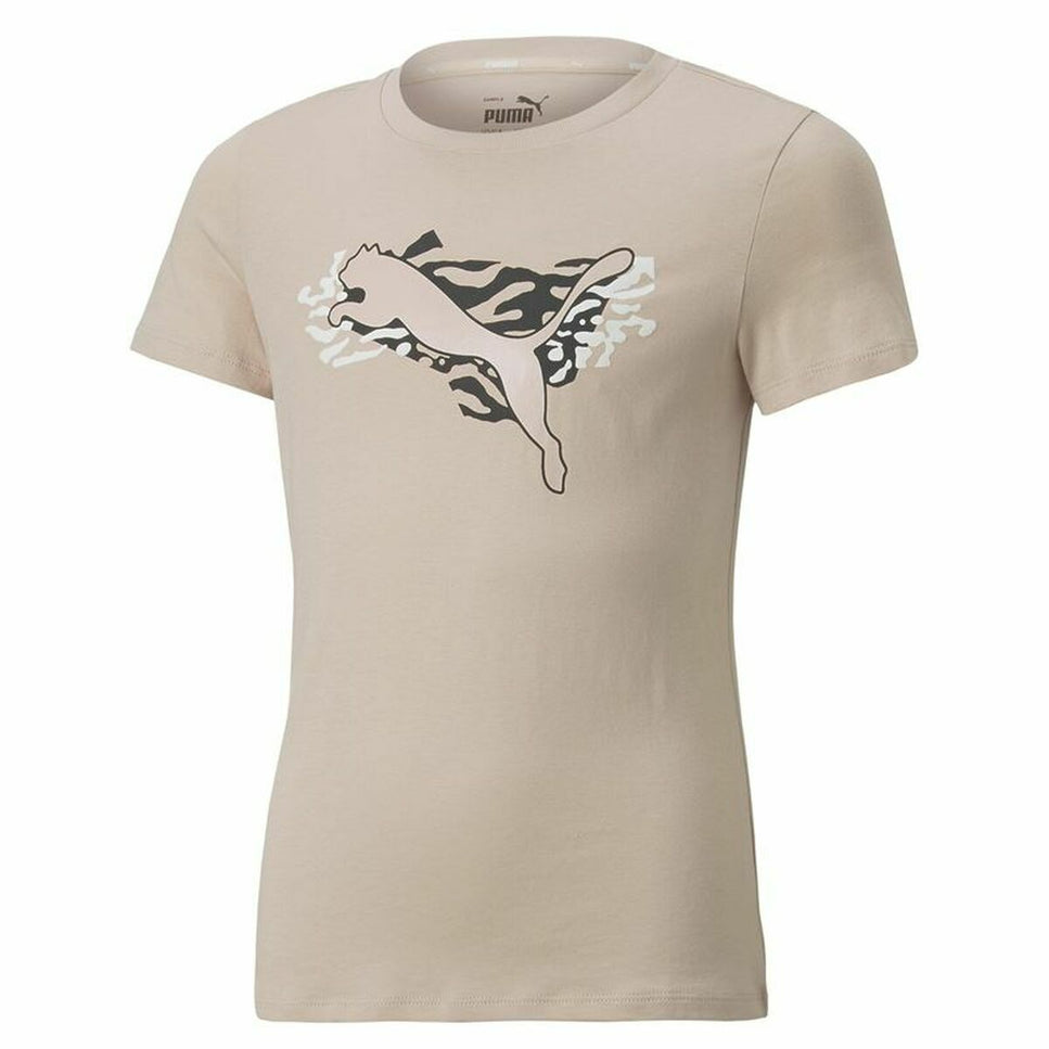 Child'S Short Sleeve T-Shirt Puma Beige-Sports | Fitness > Sports material and equipment > Sports t-shirts-Puma-Urbanheer