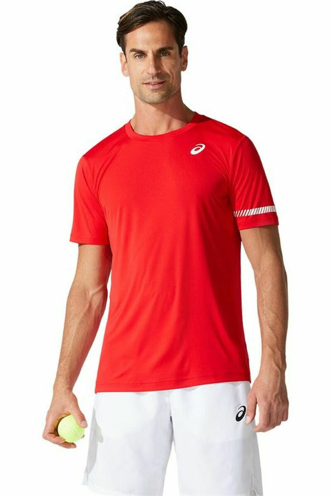Men’s Short Sleeve T-Shirt Asics Court SS Red-Clothing - Men-Asics-Urbanheer