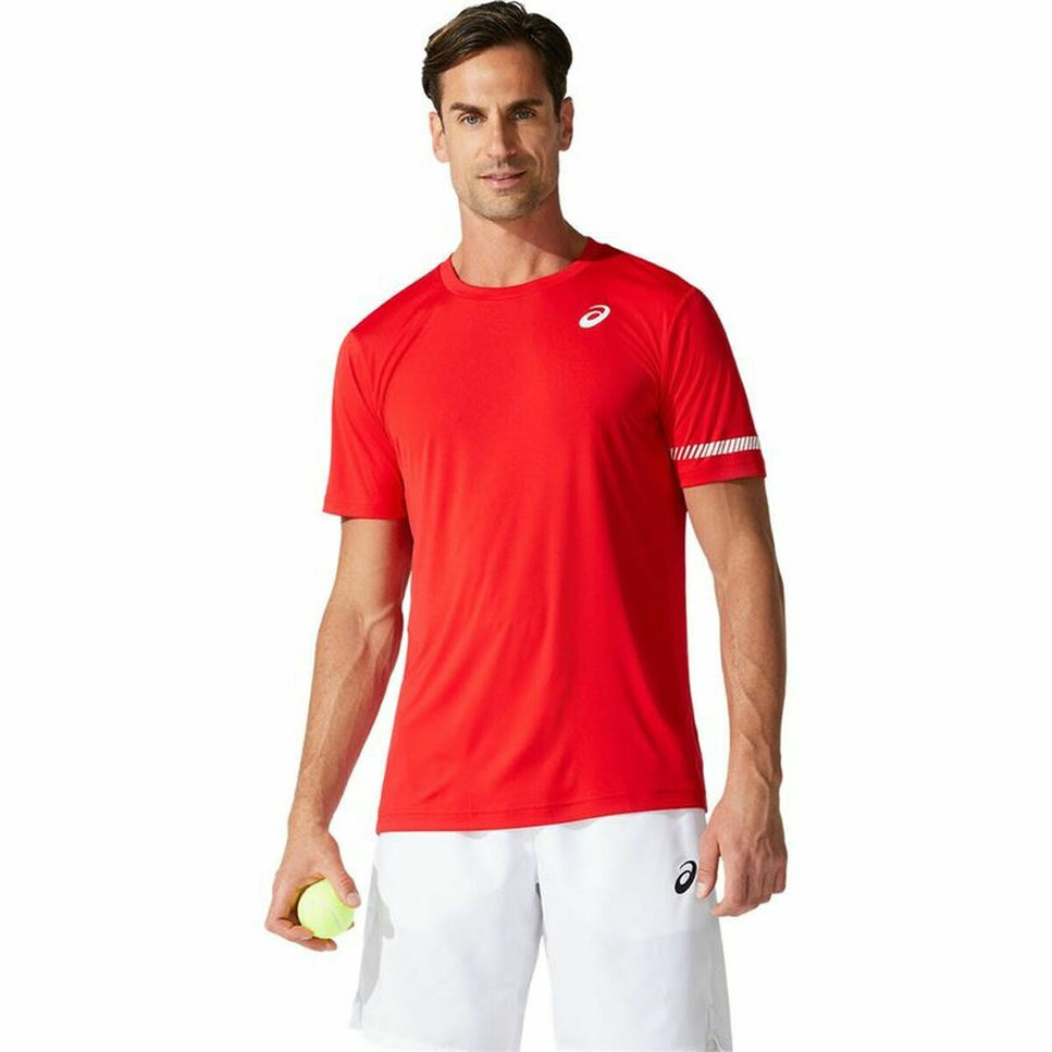 Men’s Short Sleeve T-Shirt Asics Court SS Red-Clothing - Men-Asics-Urbanheer