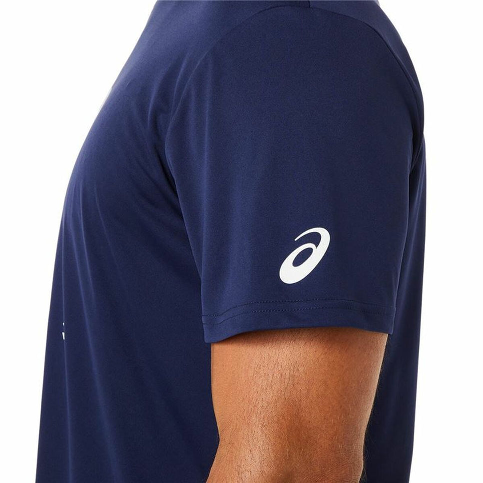 Men’S Short Sleeve T-Shirt Asics Court Blue-Clothing - Men-Asics-Urbanheer