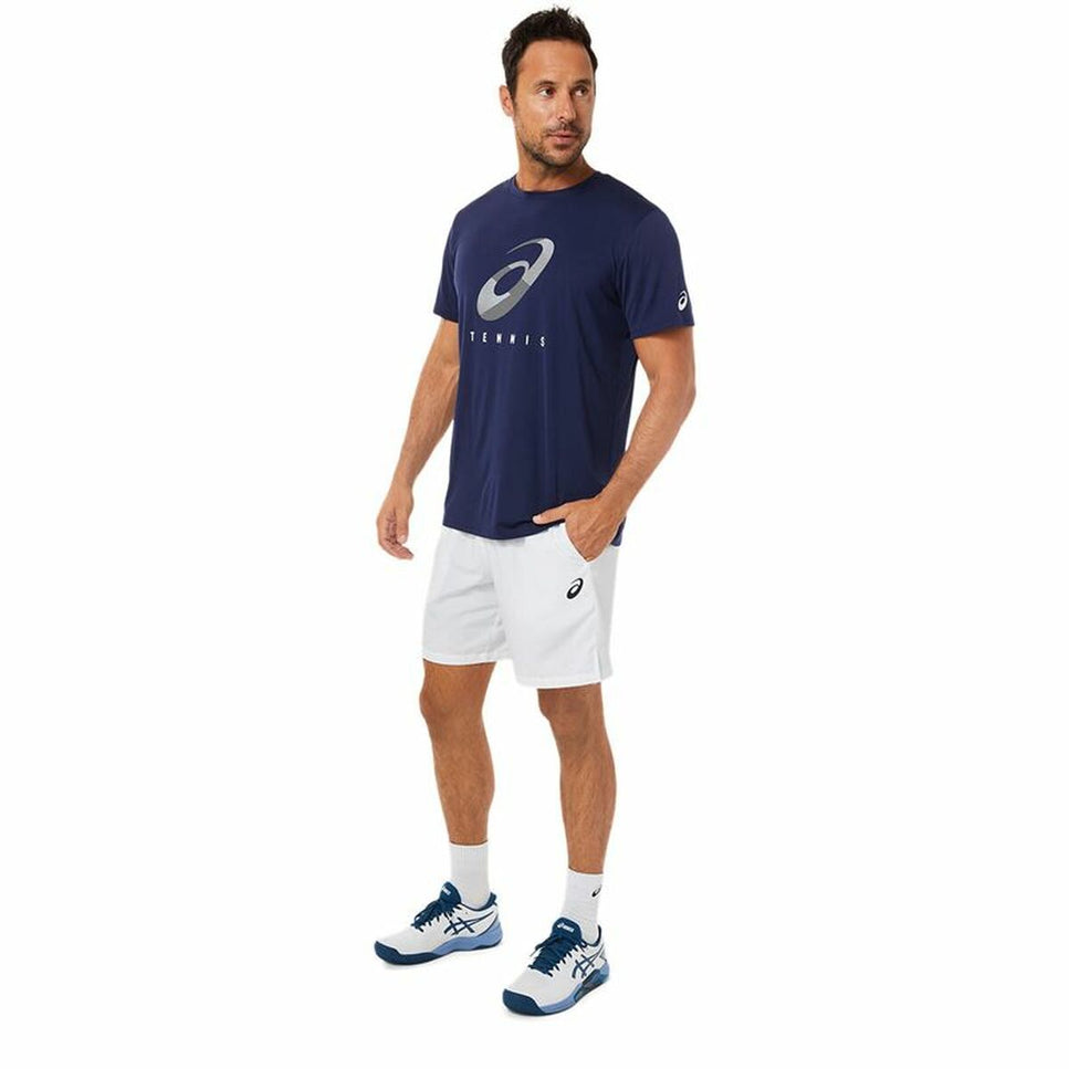 Men’S Short Sleeve T-Shirt Asics Court Blue-Clothing - Men-Asics-Urbanheer