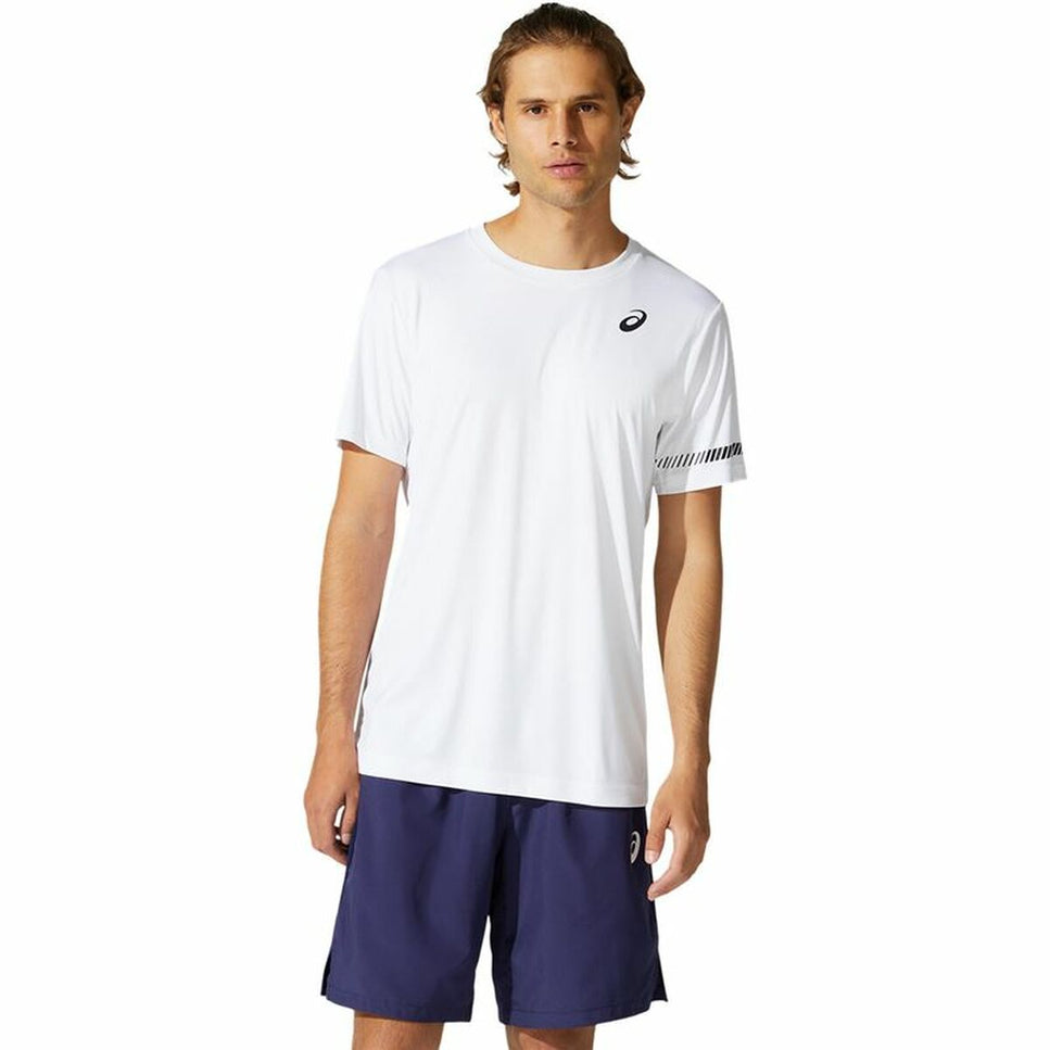 Men’s Short Sleeve T-Shirt Asics Court White-Asics-Urbanheer