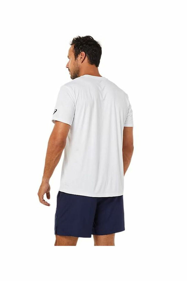 Men’s Short Sleeve T-Shirt Asics Court Spiral Tee White-Asics-Urbanheer