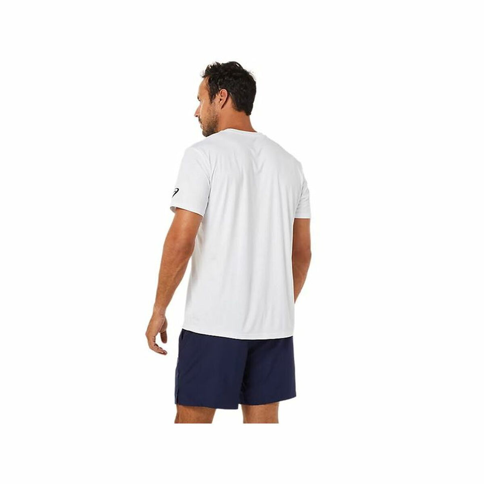 Men’s Short Sleeve T-Shirt Asics Court Spiral Tee White-Asics-Urbanheer