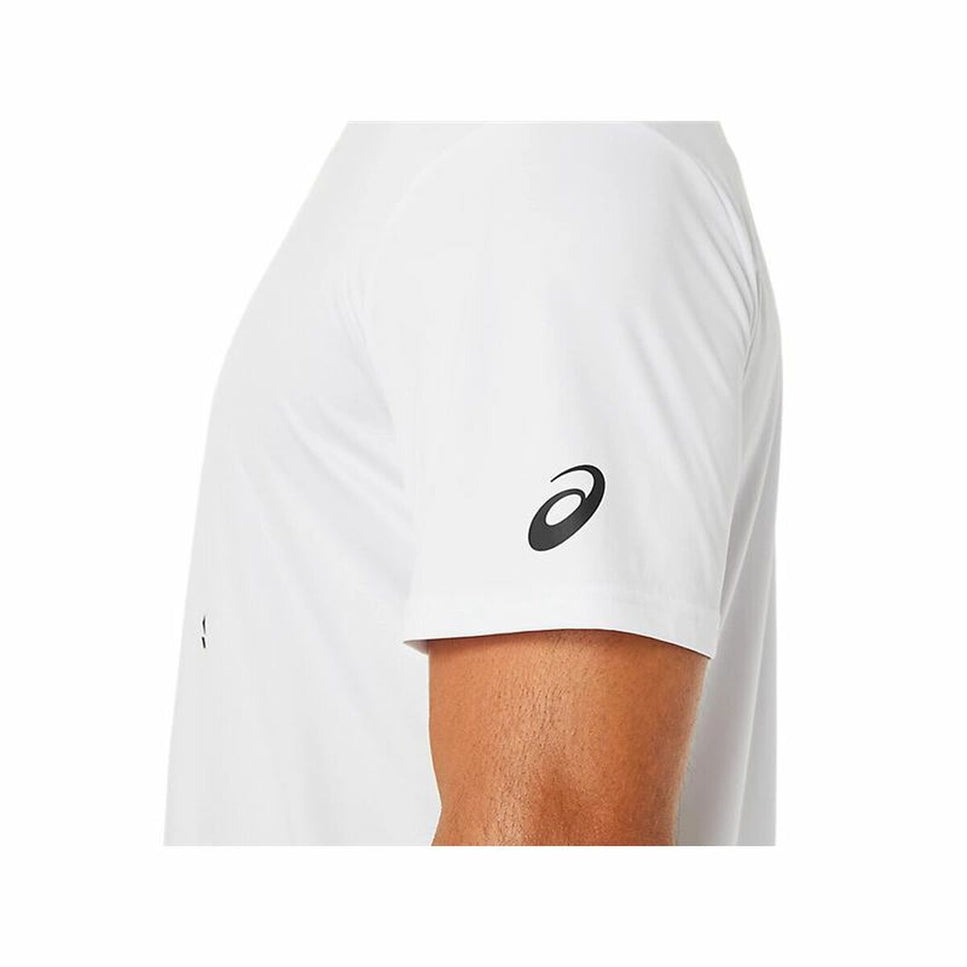 Men’s Short Sleeve T-Shirt Asics Court Spiral Tee White-Asics-Urbanheer