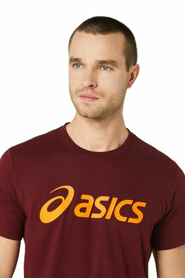 Men’S Short Sleeve T-Shirt Asics Asics Big Logo Dark Red-Sports | Fitness > Sports material and equipment > Sports t-shirts-Asics-Urbanheer