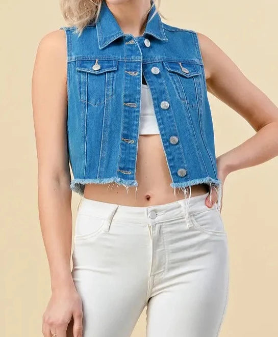 All Season Denim Vest-Clothing-Heart&Hips-Urbanheer