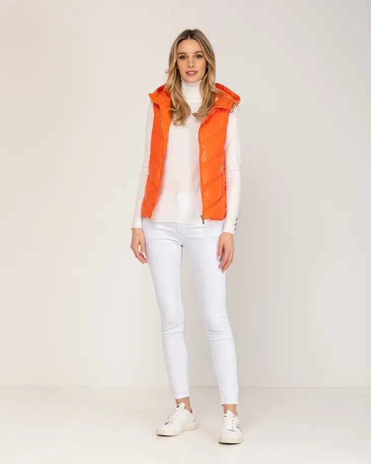 Metallic Orange Padded Vest-Tantra-Urbanheer