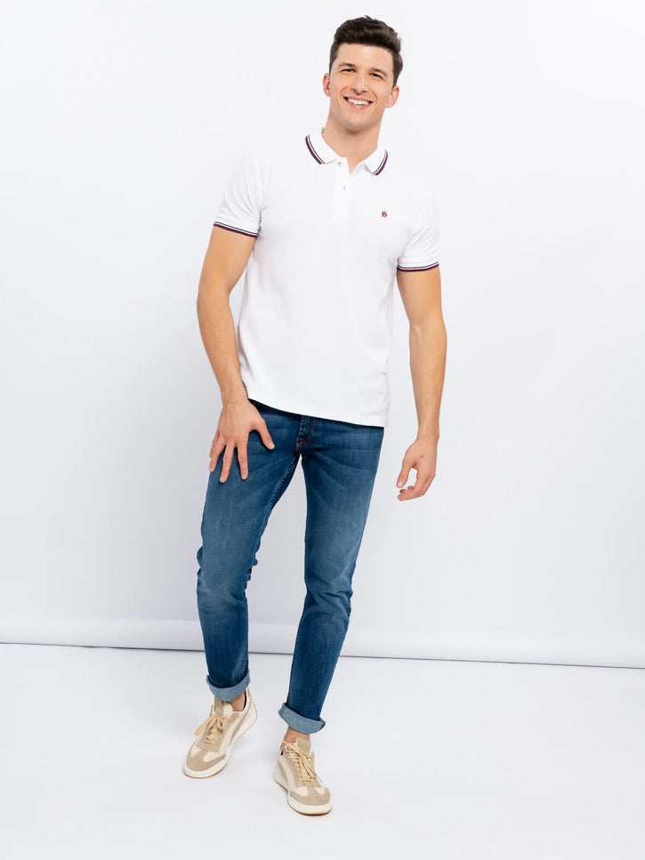 White Polo T-Shirt-SMF-Urbanheer