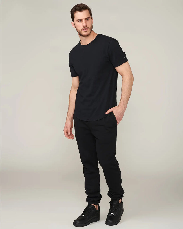 Zion Jet Black Brushed Scoop T-Shirt-Tourn-Urbanheer