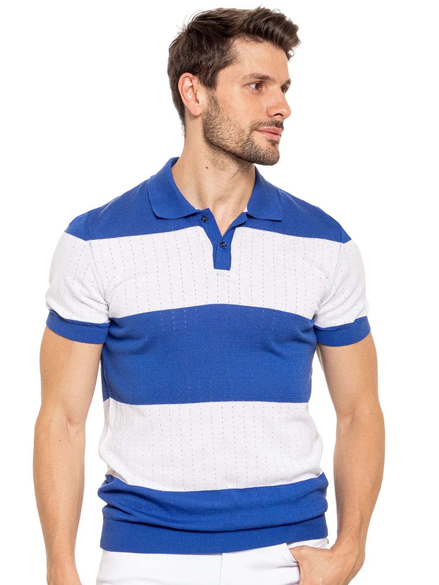 Gondola Knit Polo - Blue-Clothing - Men-Eight X-Urbanheer