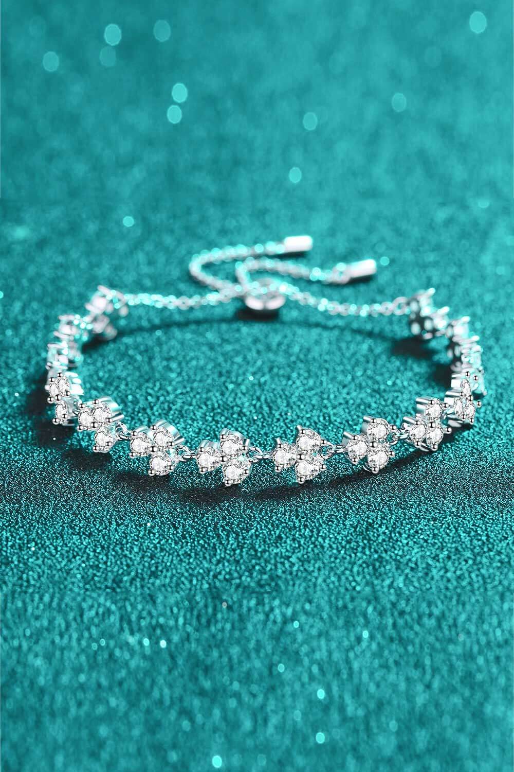 Adjustable Moissanite Bracelet-UHX-Silver-One Size-Urbanheer