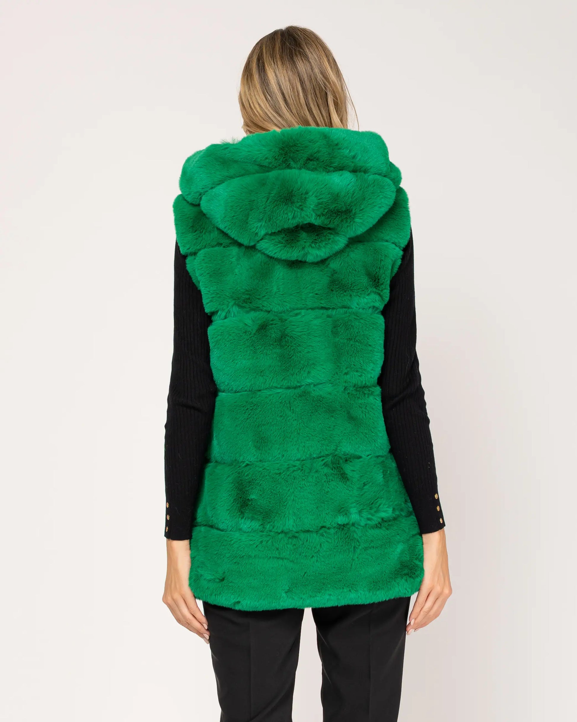 New Fur Vest Coat - Green-Tantra-Urbanheer