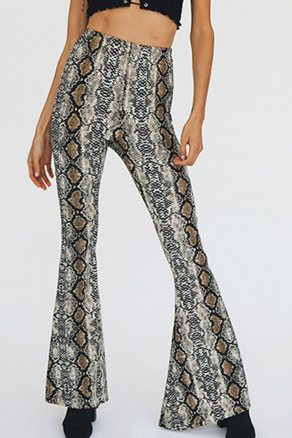 Flare Leggings Multicolor Snakeskin Mamba Print