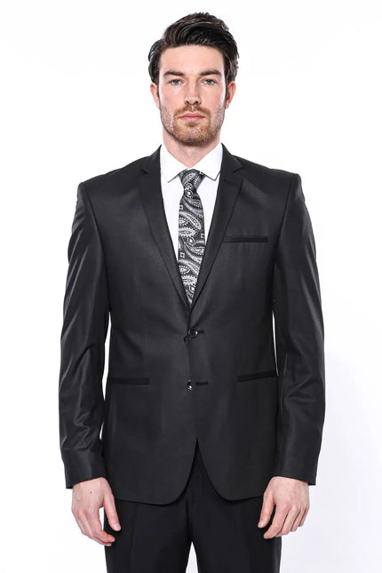 Plain Black Slim Fit Suit-Clothing-Wessi-Urbanheer