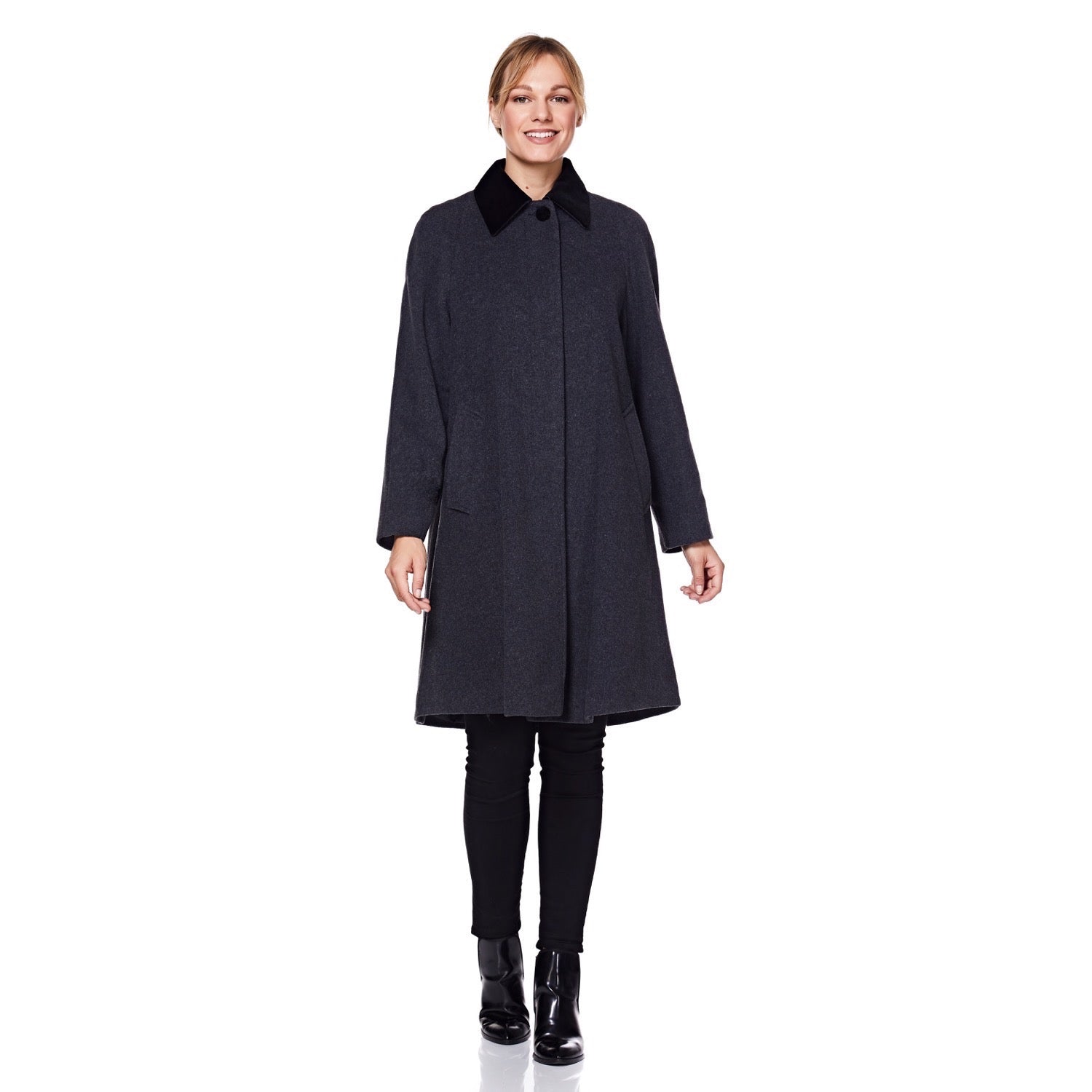 Wool blend deals swing coat