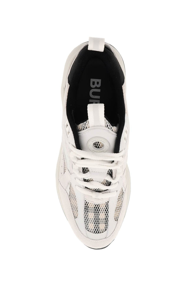 Burberry Smooth Leather And Suede Sneakers With Tartan Mesh Inserts-Burberry-Urbanheer