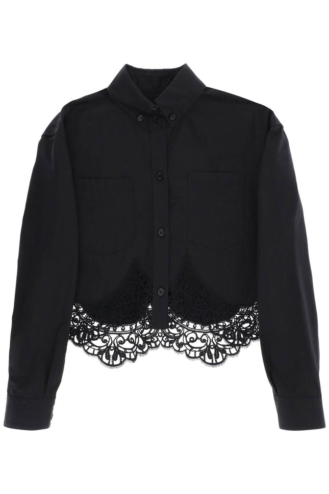 Burberry Cropped Shirt With Macrame Lace Insert-Burberry-6-Urbanheer