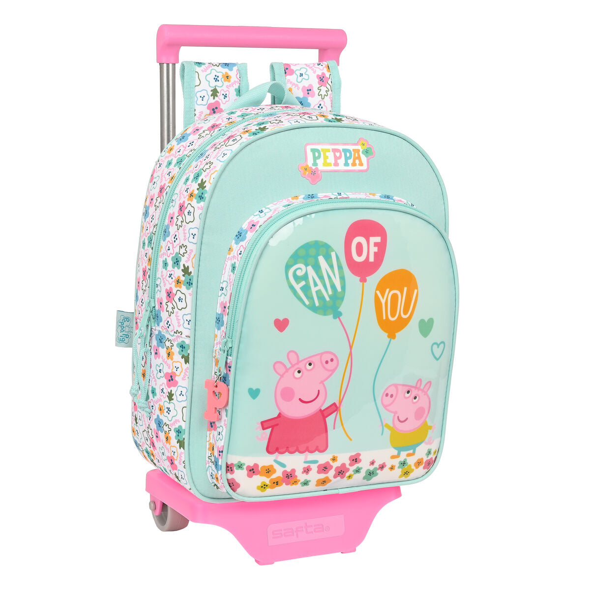 School Rucksack With Wheels Peppa Pig Cosy Corner Light Blue 26 X 34 X 11 Cm