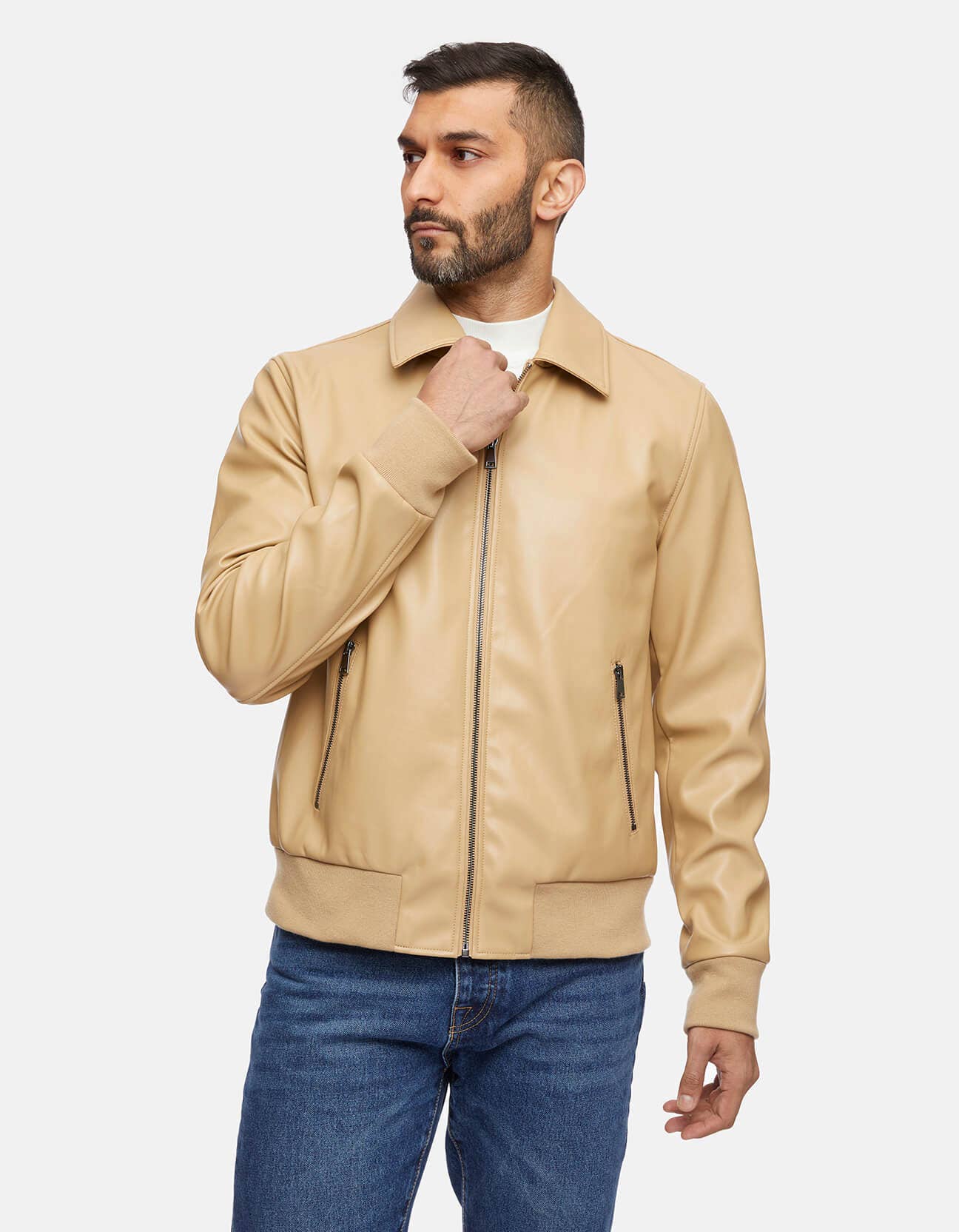 Bernardo Mens Faux Leather Bomber Jacket-Bernardo-Cigar / Small-Urbanheer