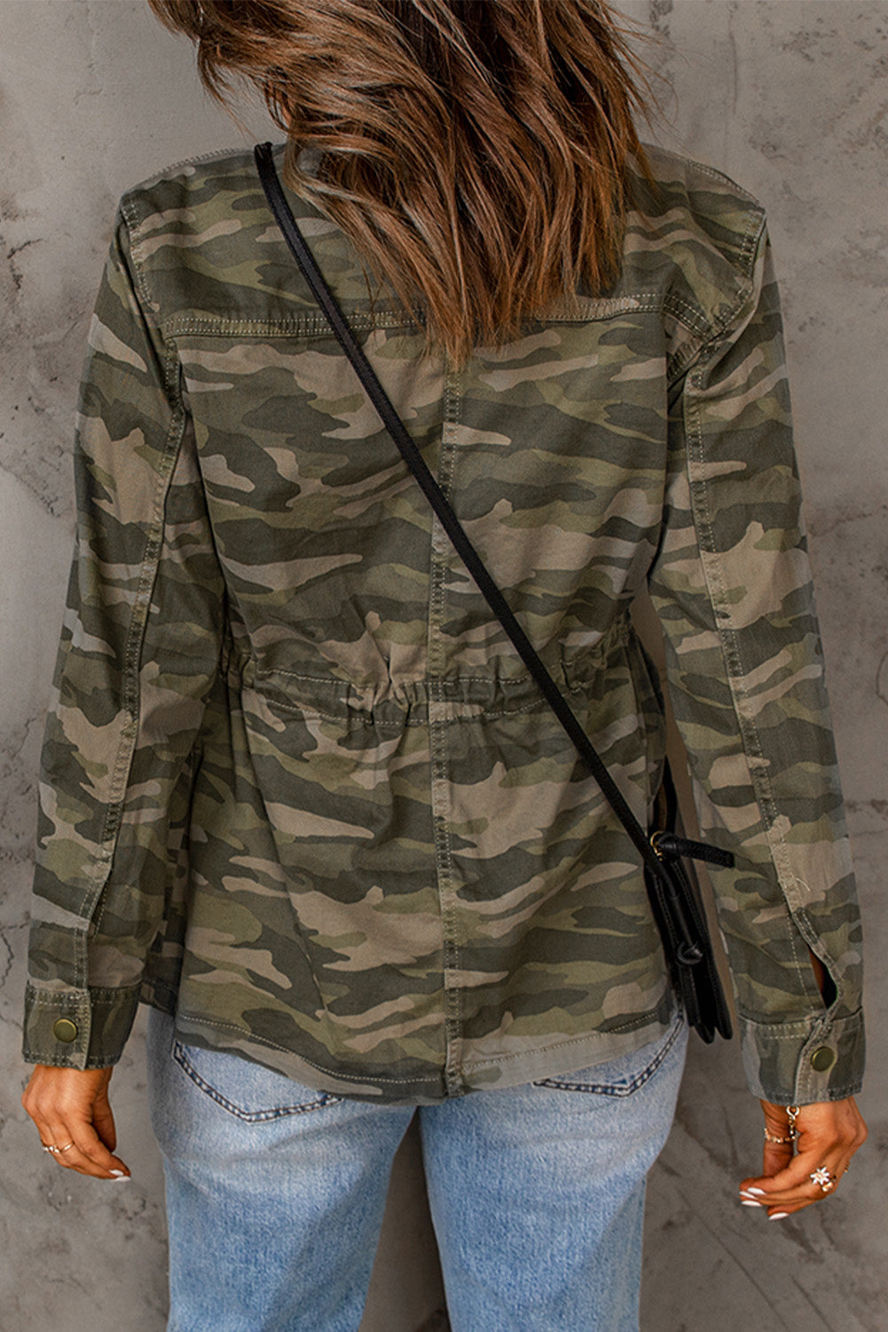 Camouflage Snap Down Jacket-UHX-Urbanheer