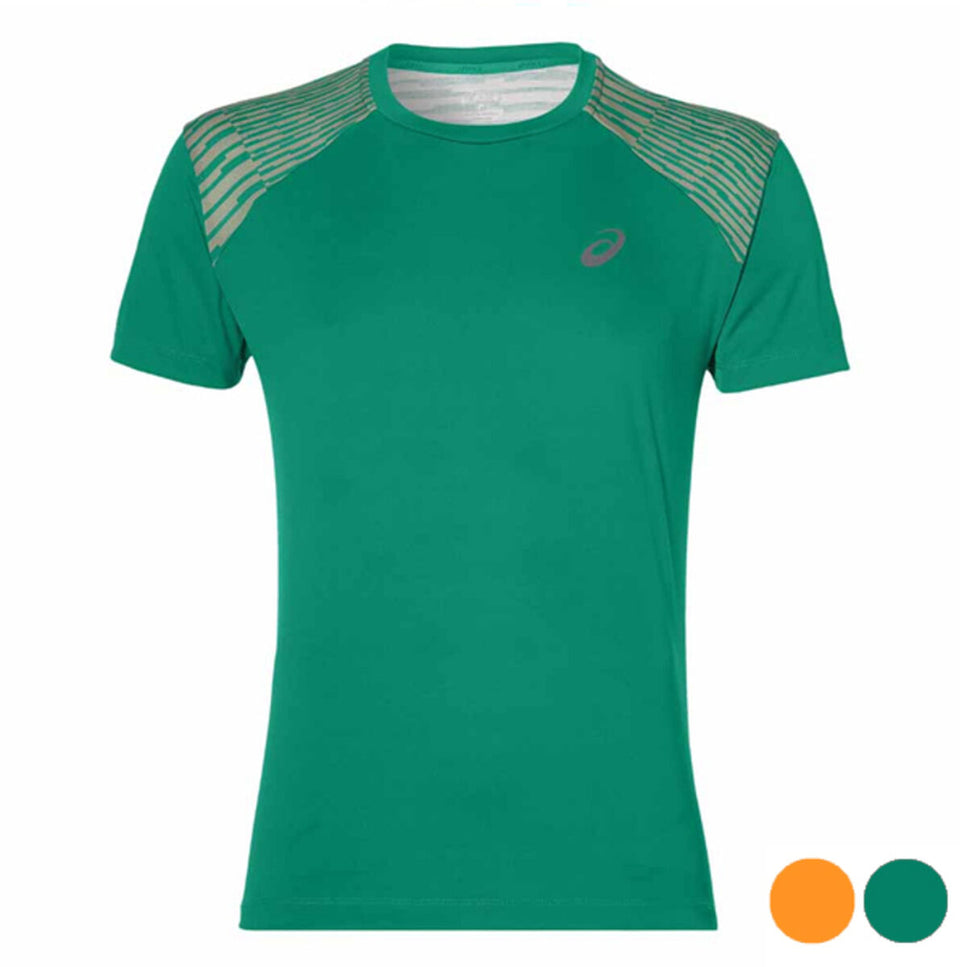 Men’S Short Sleeve T-Shirt Asics Fuzex Tee-Clothing - Men-Asics-Green-S-Urbanheer