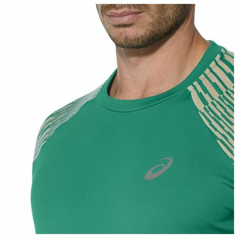 Men’S Short Sleeve T-Shirt Asics Fuzex Tee-Clothing - Men-Asics-Green-S-Urbanheer