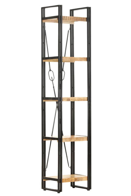 5-Tier Bookcase 15.7"X11.8"X70.9" Solid Mango Wood-vidaXL-Urbanheer