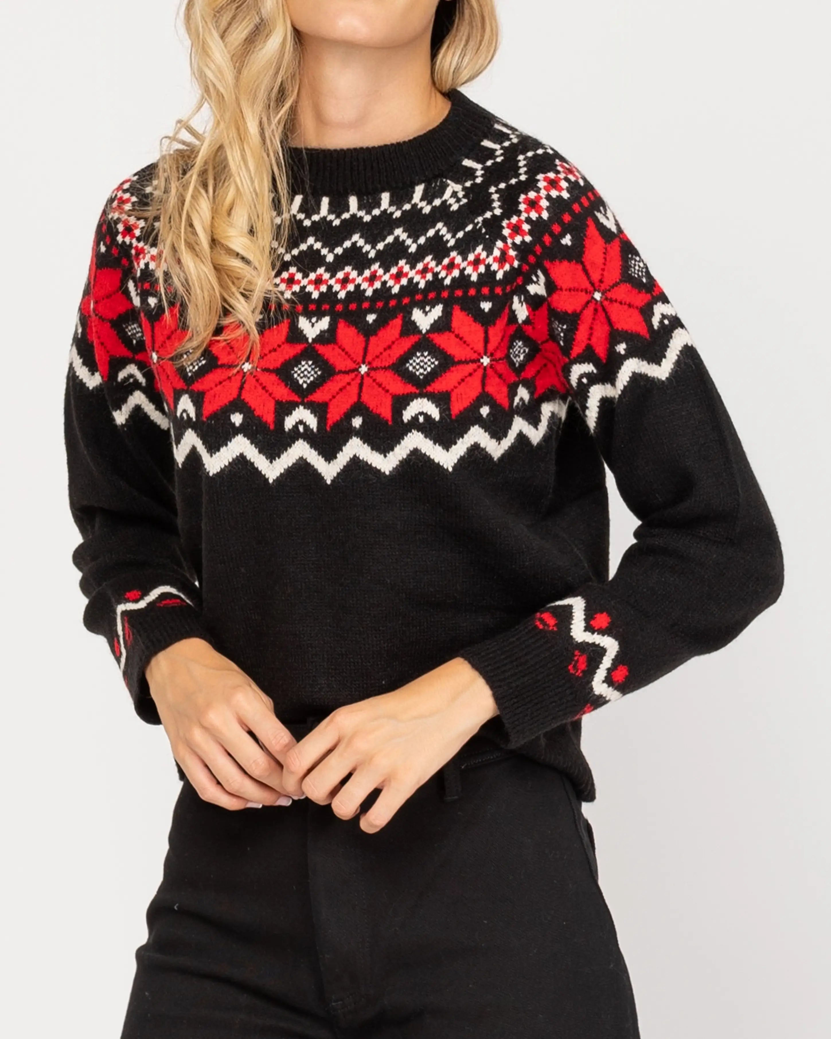 Knitted Jumper With Geometric Print.-Tantra-Urbanheer