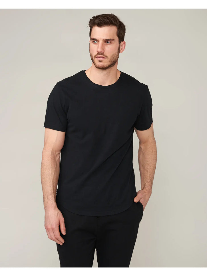 Zion Jet Black Brushed Scoop T-Shirt-Tourn-Urbanheer