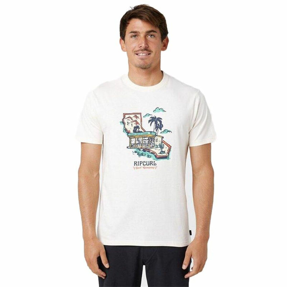 T-Shirt Rip Curl Framed White Men-Fashion | Accessories > Clothes and Shoes > T-shirts-Rip Curl-Urbanheer