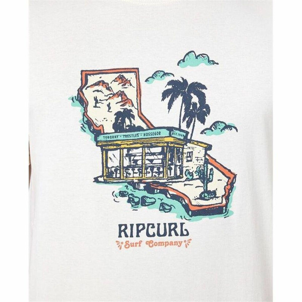 T-Shirt Rip Curl Framed White Men-Fashion | Accessories > Clothes and Shoes > T-shirts-Rip Curl-Urbanheer