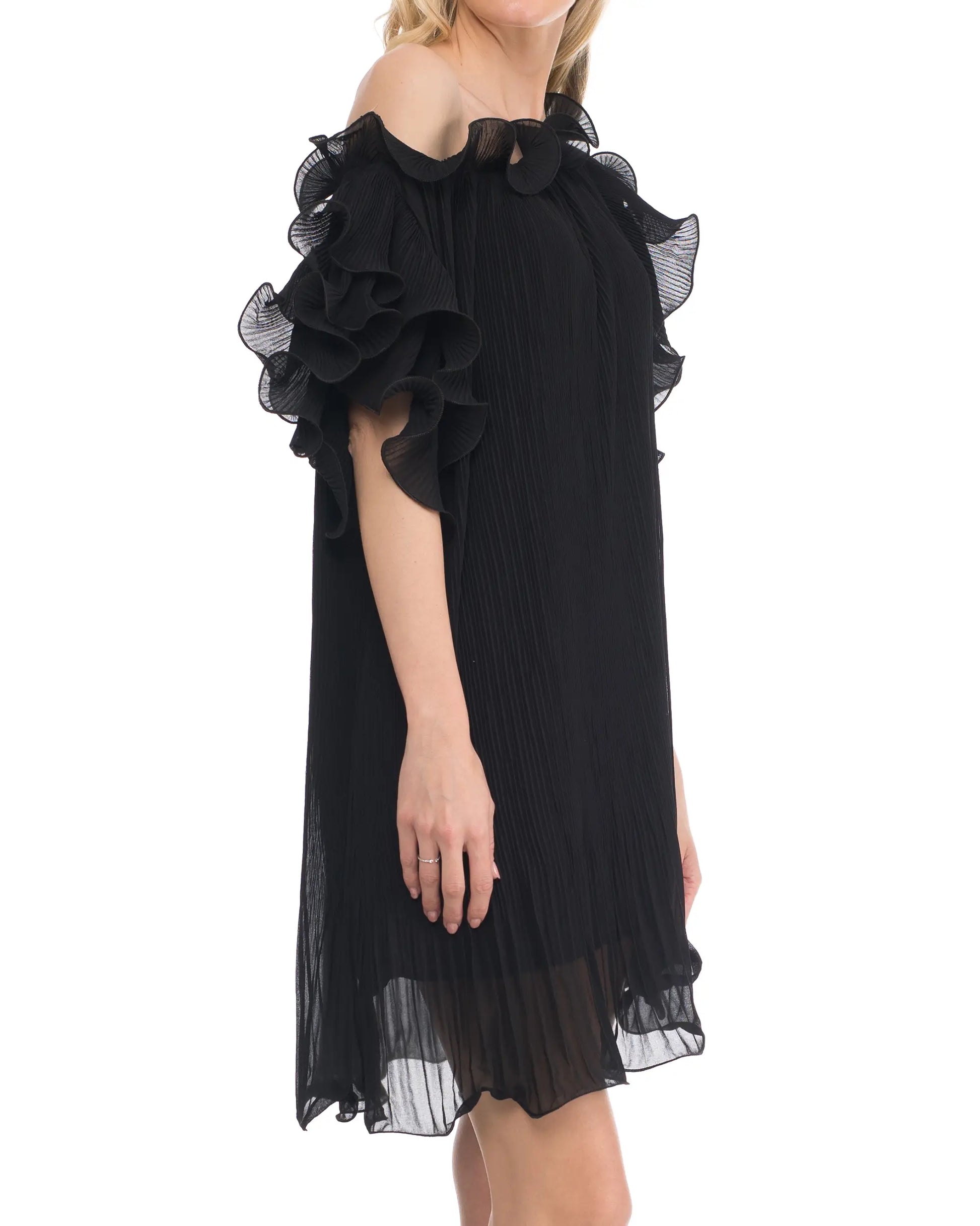 Pleated Dress With Ruffles.-Tantra-Urbanheer