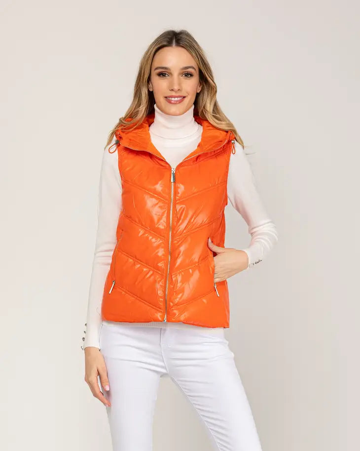 Metallic Orange Padded Vest-Tantra-Urbanheer