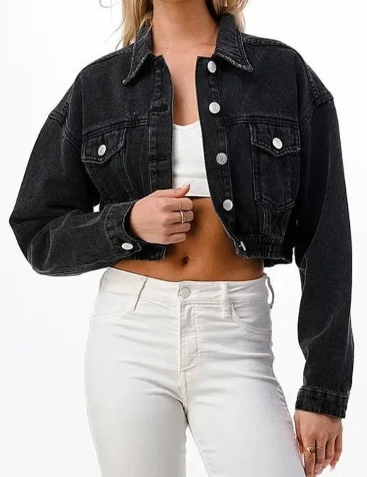 Denim Jacket - Cropped & Casual Style-Clothing-Heart&Hips-Urbanheer