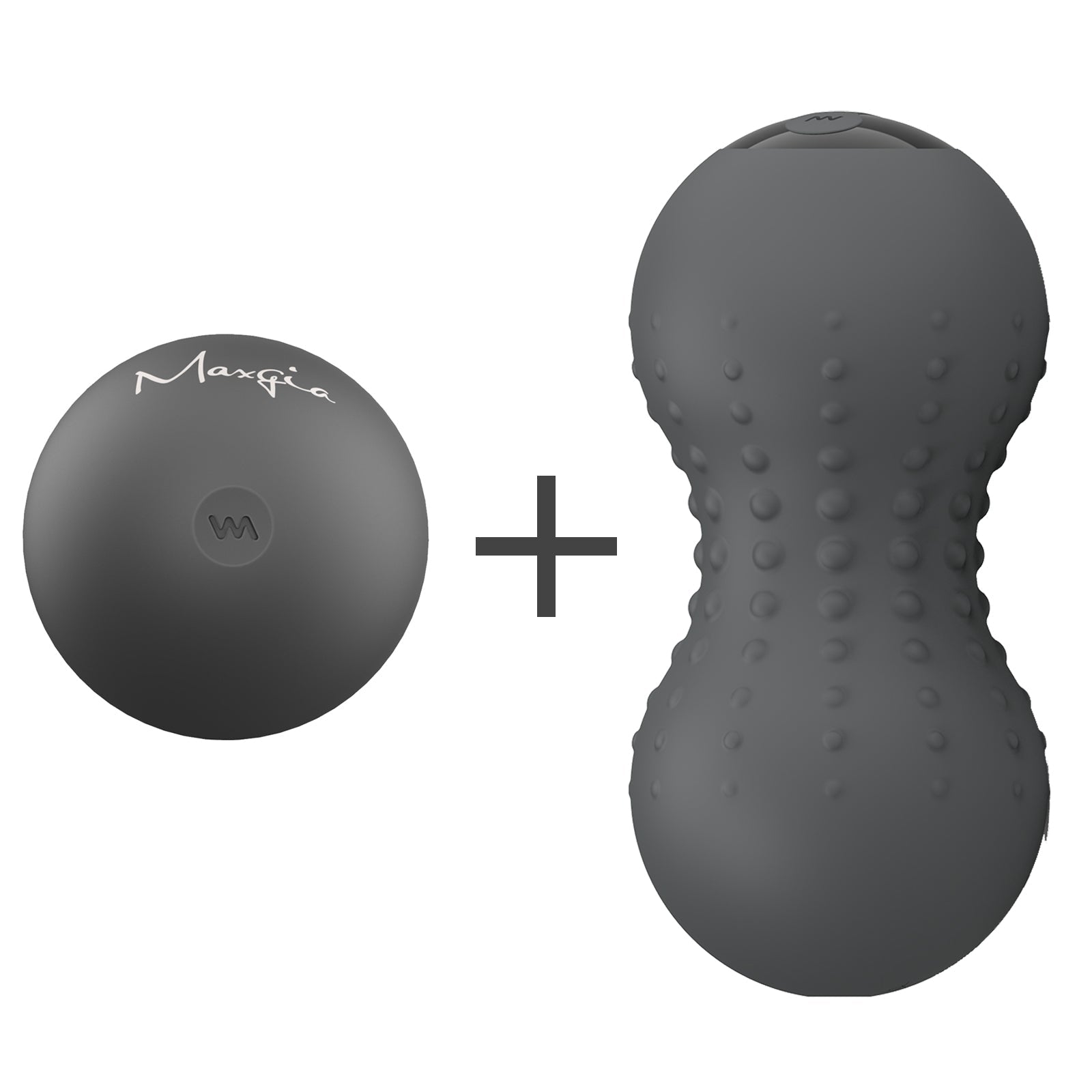 Maxgia Electric Massage Ball, Single Ball and Double Ball, Gray (2