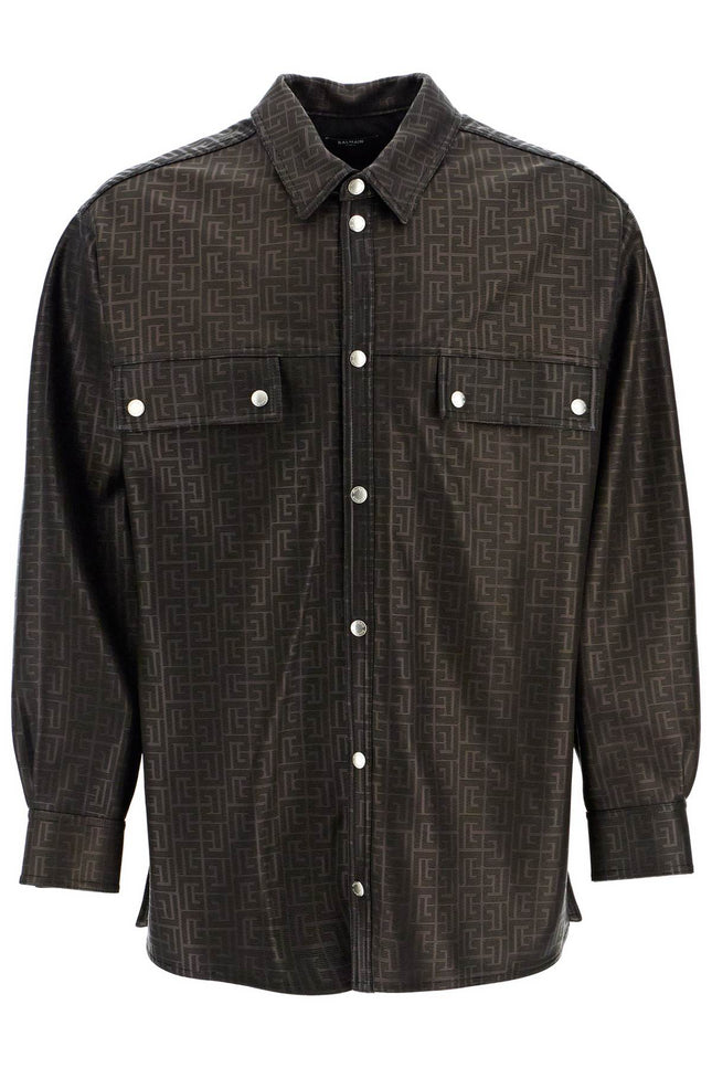 Balmain Monogram Leather Overshirt-Balmain-39-Urbanheer